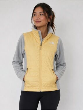 The North Face Women’s XS Yellow Grey Hybrid Fleece Insulated Jacket